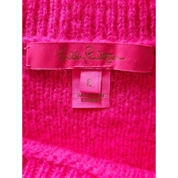 Lilly Pulitzer Olinia Sweater in Pink Grenadine, Size L - Picture 6 of 11
